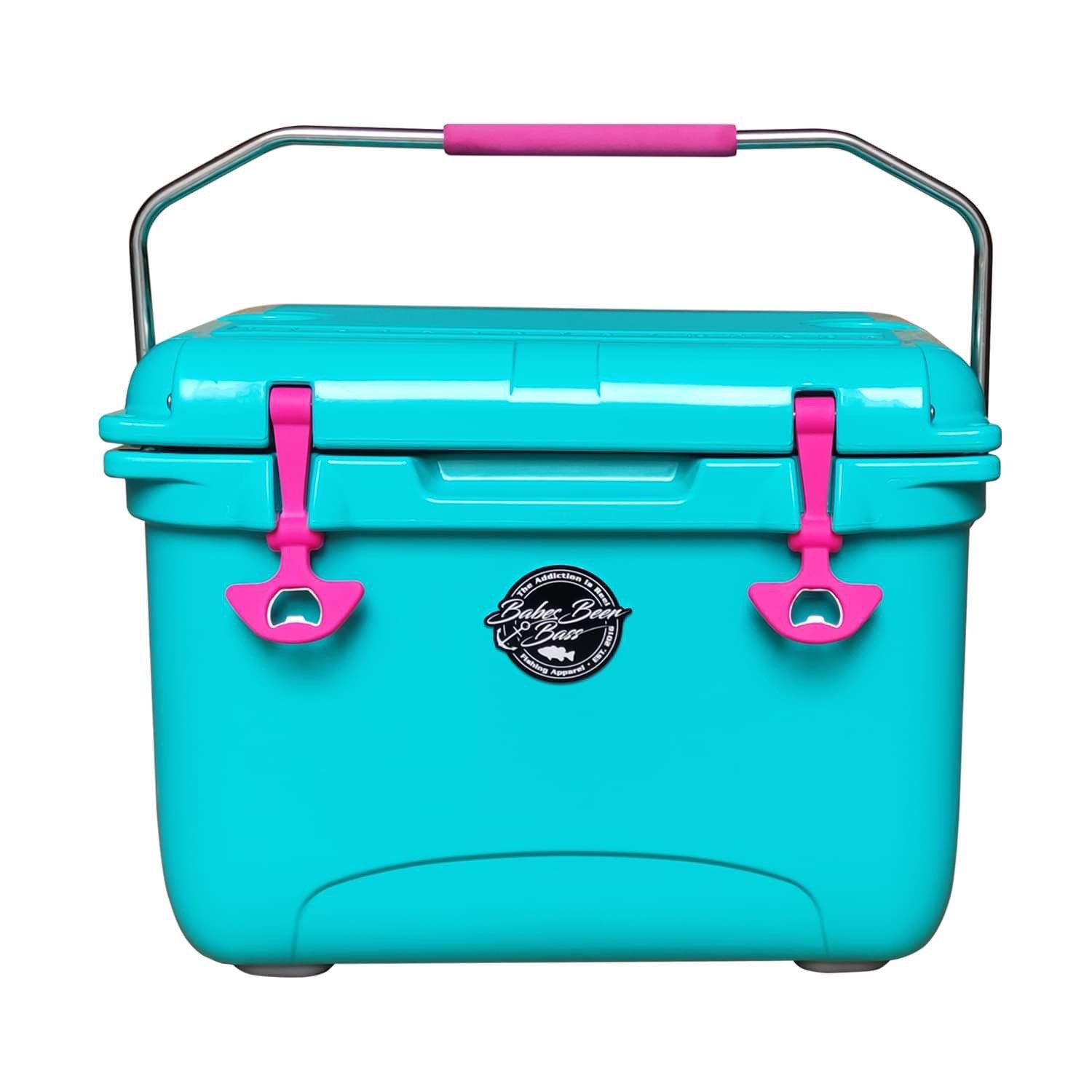 22QT TURQUOISE/PINK COOLER – Babes Beer and Bass