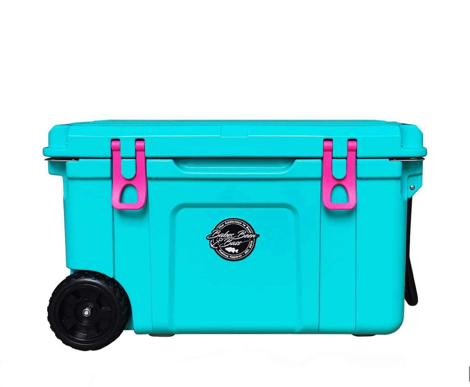 55QT WHEEL TURQUOISE/PINK LED COOLER – Babes Beer and Bass